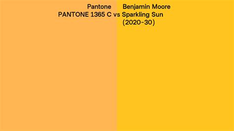 Pantone C Vs Benjamin Moore Sparkling Sun Side By Side