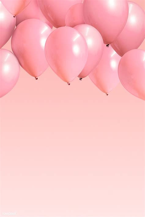 Premium Psd Of Festive Pastel Pink Balloon Banner By Jubjang About