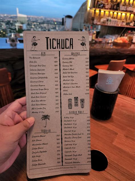 Tichuca Rooftop Bar Menu Wilson Nghttps Placesandfoods