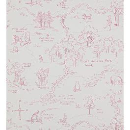 One Hundred Acre Wood Map Wallpaper By Jane Churchill In Pink Jane