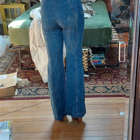 Revice Denim Rollergirl Flares In Blue Clue Wash Depop