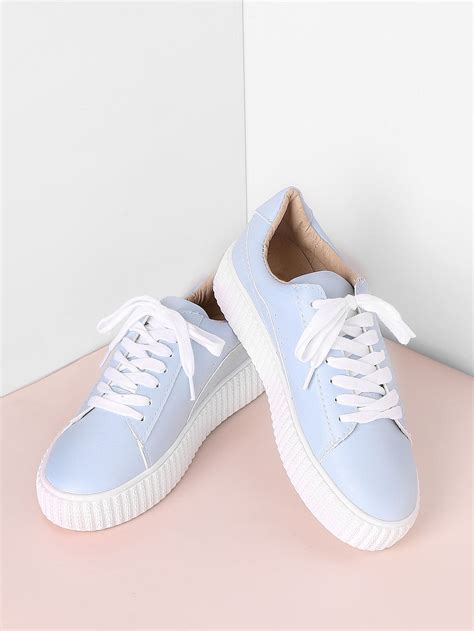 Lace Up Rubber Sole Low Top Sneakers -SheIn(Sheinside)