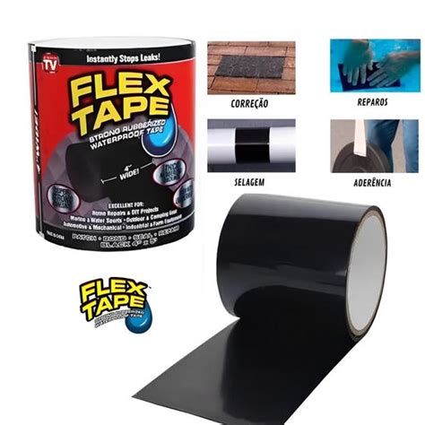 Fita Adesiva Para Reparos Flex Tape Industrial Para Casa Veda Tudo