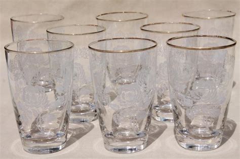 Vintage Drinking Glasses In Metal Caddy Rack 1960s Retro Hollywood Style