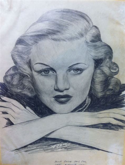 Pencil drawing of a movie star Drawn by Dad (R.E. Lent) ca. 1941 ...