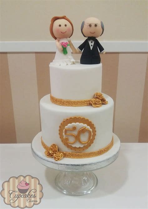 Tarta De 50 Aniversario De Boda Bodas De Oro Fondant 50th Anniversary Wedding