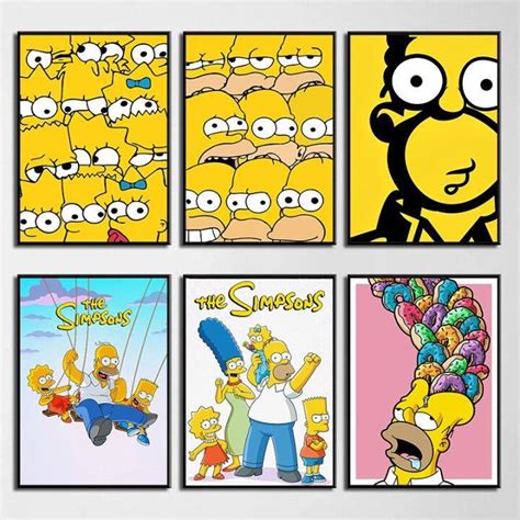 Classic Anime The Simpsons Canvas Art, Wall Decor, Cartoon Posters Perfect for Kids Bedroom and ...