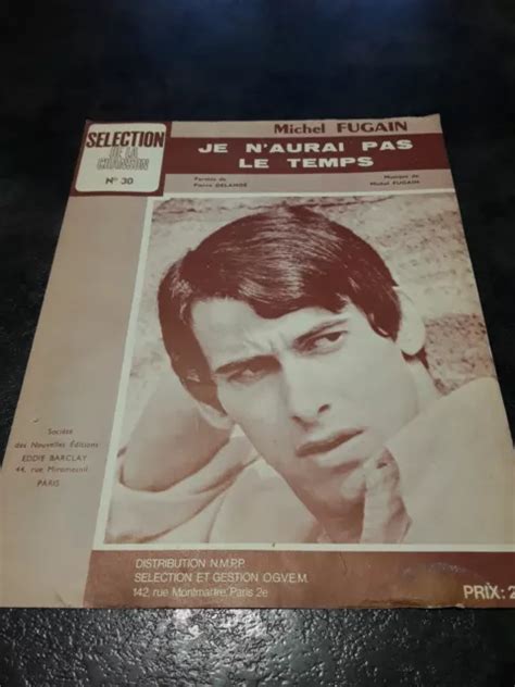 Partition Vintage Je N Aurai Pas Le Temps Michel Fugain Sheet Music