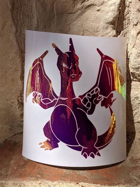 Holographic Charizard Decal Etsy