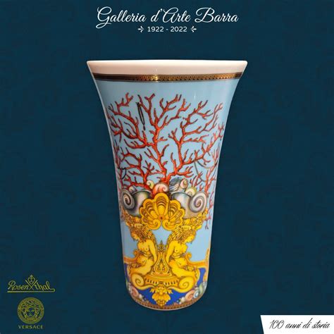 Vaso Versace Prestige Gala Bleu Porcellane Artistiche Napoli