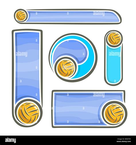 Vector Banners For Water Polo Blue Mockups For Text Info With