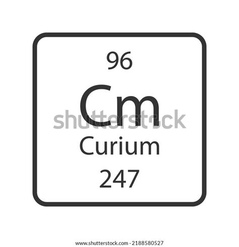 Curium Symbol Chemical Element Periodic Table Stock Vector (Royalty ...