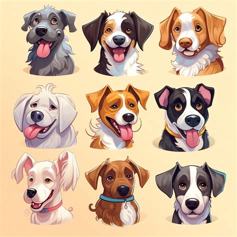 Premium AI Image | cartoon style dog portrait vector painting