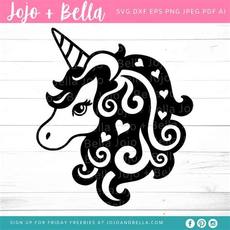 Unicorn Face Silhouette Svg For Cricut