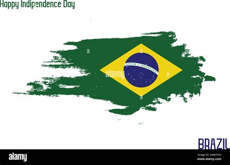 Brazil National Flag Grunge Brush Stroke Vecctor Design Flag Of Brazil