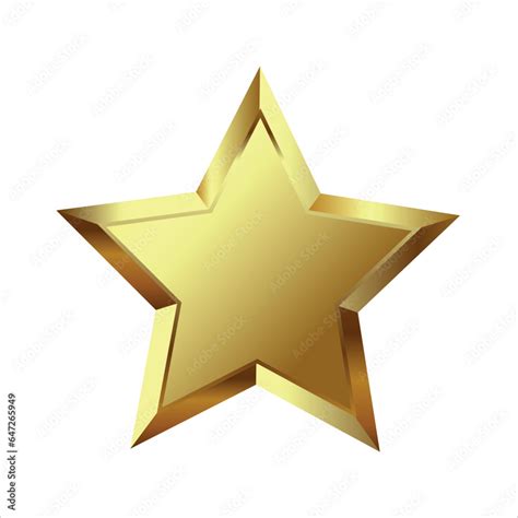 Realistic Golden Star White Background Golden Star Icon Realistic 3d