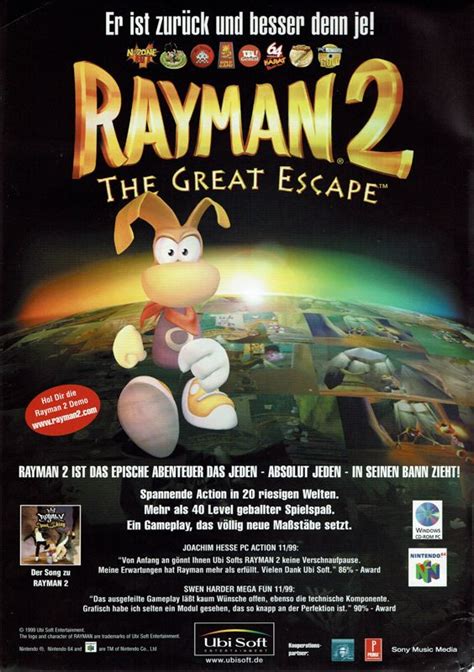 Rayman 2 The Great Escape 1999 Promotional Art Mobygames