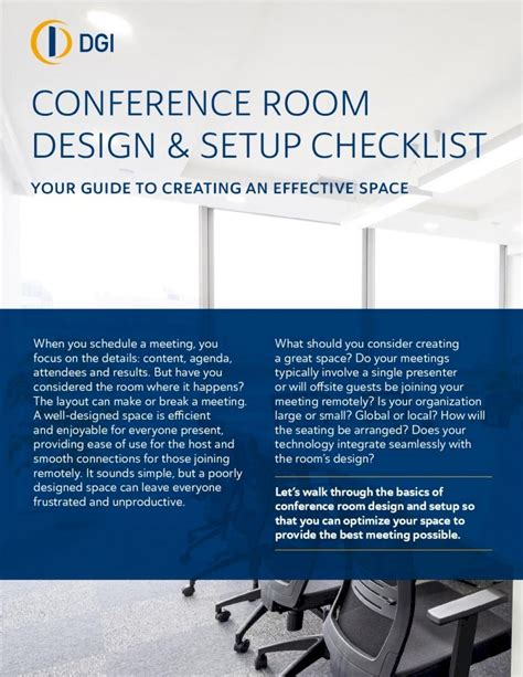 (PDF) CONFERENCE ROOM DESIGN & SETUP CHECKLIST...conference room setup idea is perfect for ...