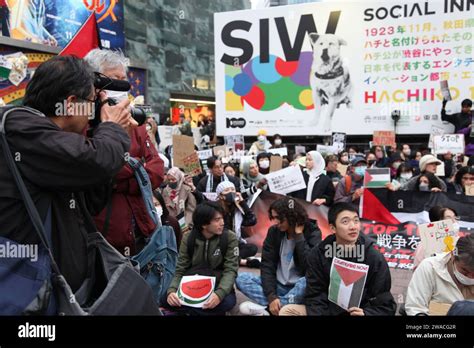 Protest Rally On 12th November 2023 In Shibuya Tokyo Japan Calling