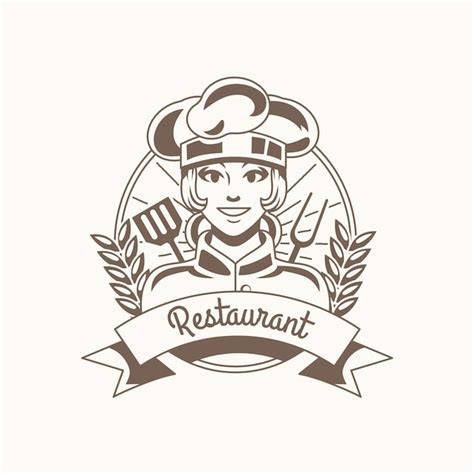 Free Vector Detailed Female Chef Logo