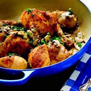 Pot Roasted Chicken With Mushrooms And Chervil Braiser Recipes Le