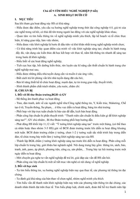 ChỦ ĐỀ 9 TÌm HiỂu NghỀ NghiỆp HĐtnhn10 Chủ đề 9 TÌm HiỂu NghỀ NghiỆp 9 Tiết A Sinh HoẠt