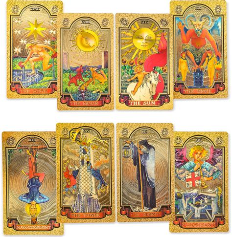 Tarot Cards 78 Luxury Gold Foil Tarot Deck With Guide Book Tarot PVC