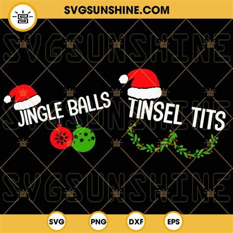 Jingle Balls Tinsel Tits Svg Chest Nuts Svg Matching Couple Svg