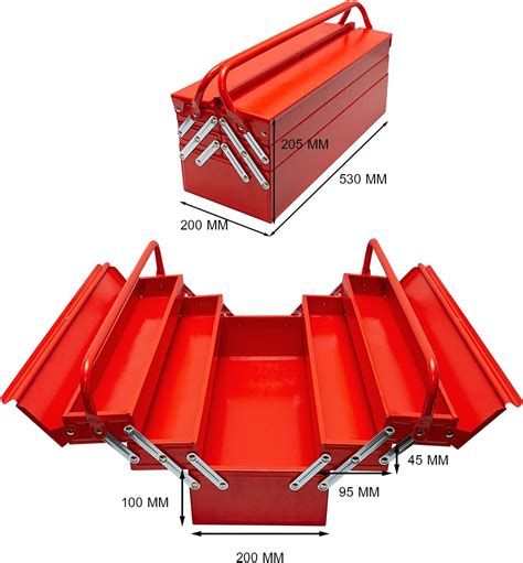 Buy Portable 5 Tray Cantilever Metal Tool Box Steel Tool Chest Cabinet