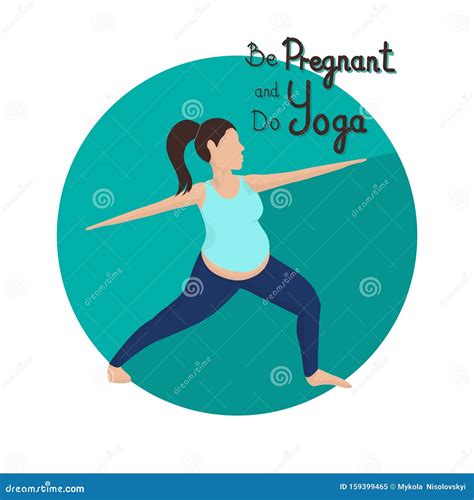 Pregnant Woman Doing Yoga Vector Illustration Stock Vector