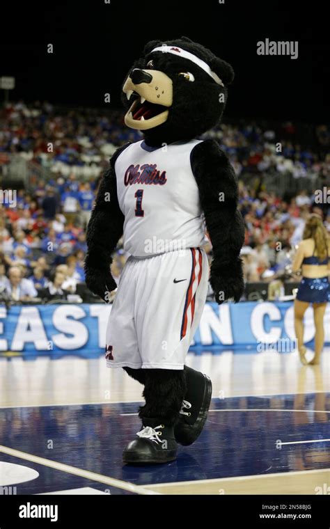 The Mississippi mascot performs against Georgia during the first half ...