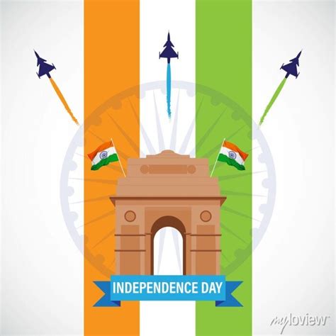 Vector Illustration For Indian Independence Day August Wall Mural