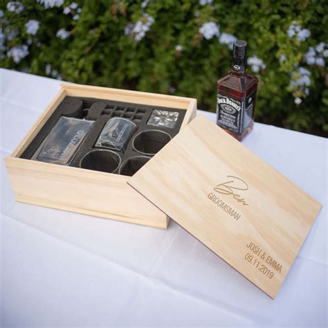 Engraved Premium Personalised Wedding Whiskey Decanter In Wooden Box