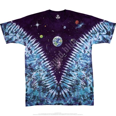 Space Space Top Tie Dye T Shirt Tee Liquid Blue