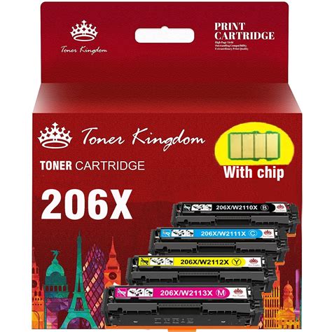 206x 206a Toner With Chip For Hp 206x W2110x W2111x W2112x W2113x High Yield Toner Set