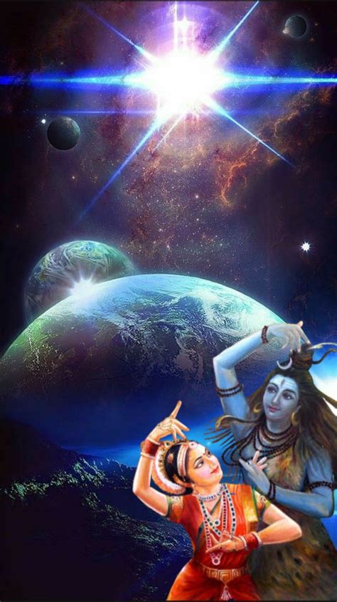 Lord Shiva as Nataraj with Parvati in Brahmand Galaxy in creative art ...