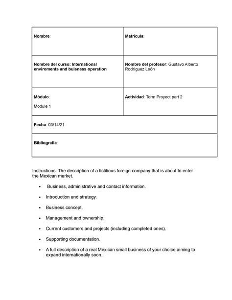 Term project 2 Evidencia parte 2 Nombre Matrícula Nombre del