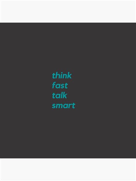 Think Fast Talk Smart Sticker By Charlize21 Redbubble