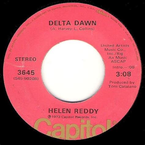 Reddy, Helen / Delta Dawn | Capitol 3645 | Single, 7" Vinyl | June 1973