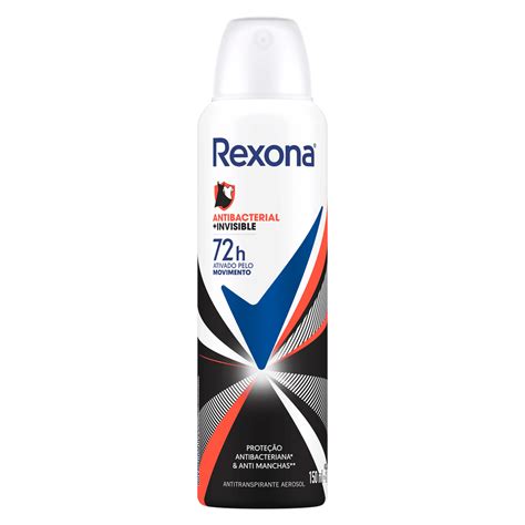 Antitranspirante Rexona Antibacterial Invisible Feminino Aerosol 150ml