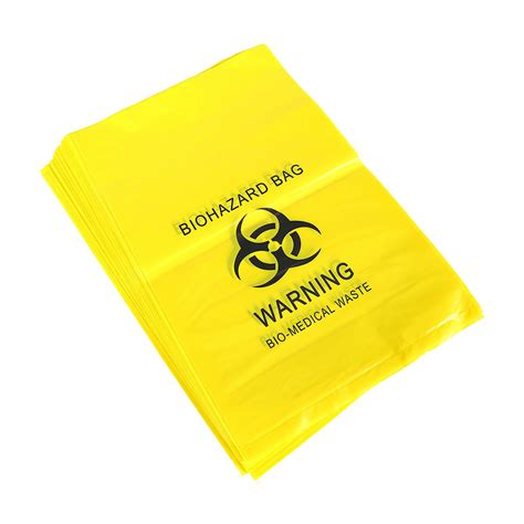 Heavy Duty Yellow Biohazard Waste Bags Trash Liners For Infectious