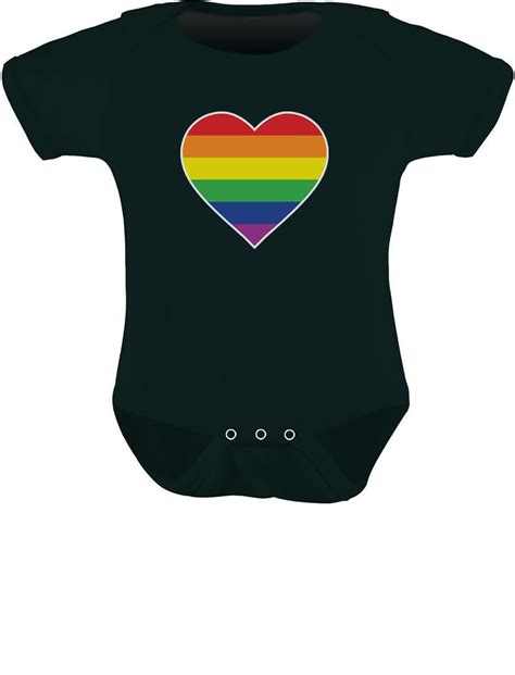 Tstars Unisex Baby Bodysuit LGBT Gay Pride Theme Rainbow Heart Design Support For