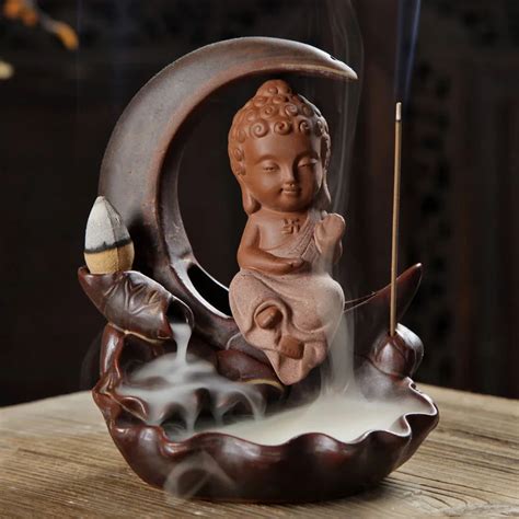 Backflow Incense Burner Colors Ceramic Buddha Incense Stick Holder