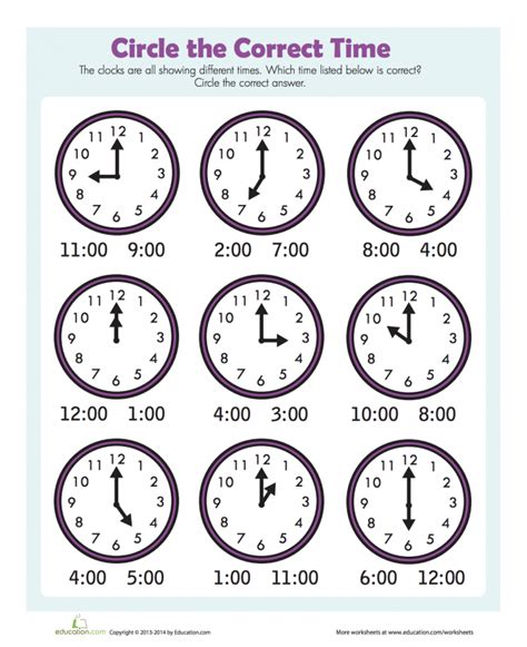 Free Printable Time Worksheets - Time Worksheets