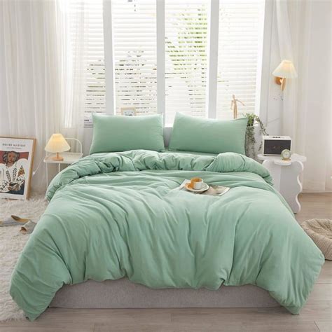 Housse De Couette X Cm Vert Clair Taie Doreiller X Cm Ado