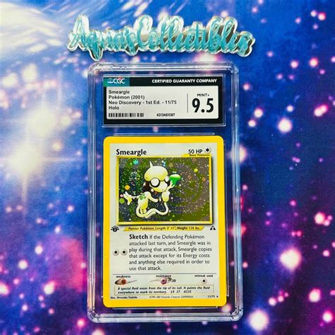 Cgc Mint Smeargle St Edition Neo Discovery Holo Rare Psa