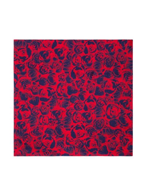 Burberry Rose Print Silk Scarf In Pillar Modesens