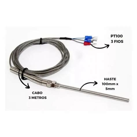 Lemaqs Automacao Sensor Termopar Pt Ponta Mm Cabo Metros