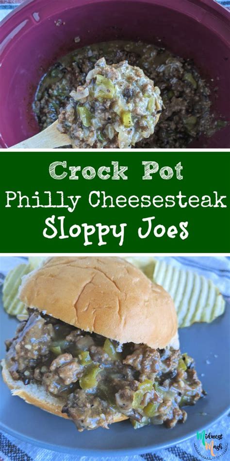 Crock Pot Philly Cheesesteak Sloppy Joes Midwest Mash