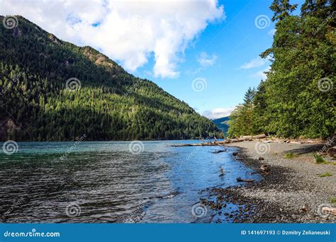 Lake Crescent At Olympic National Park Washington Usa Stock Image